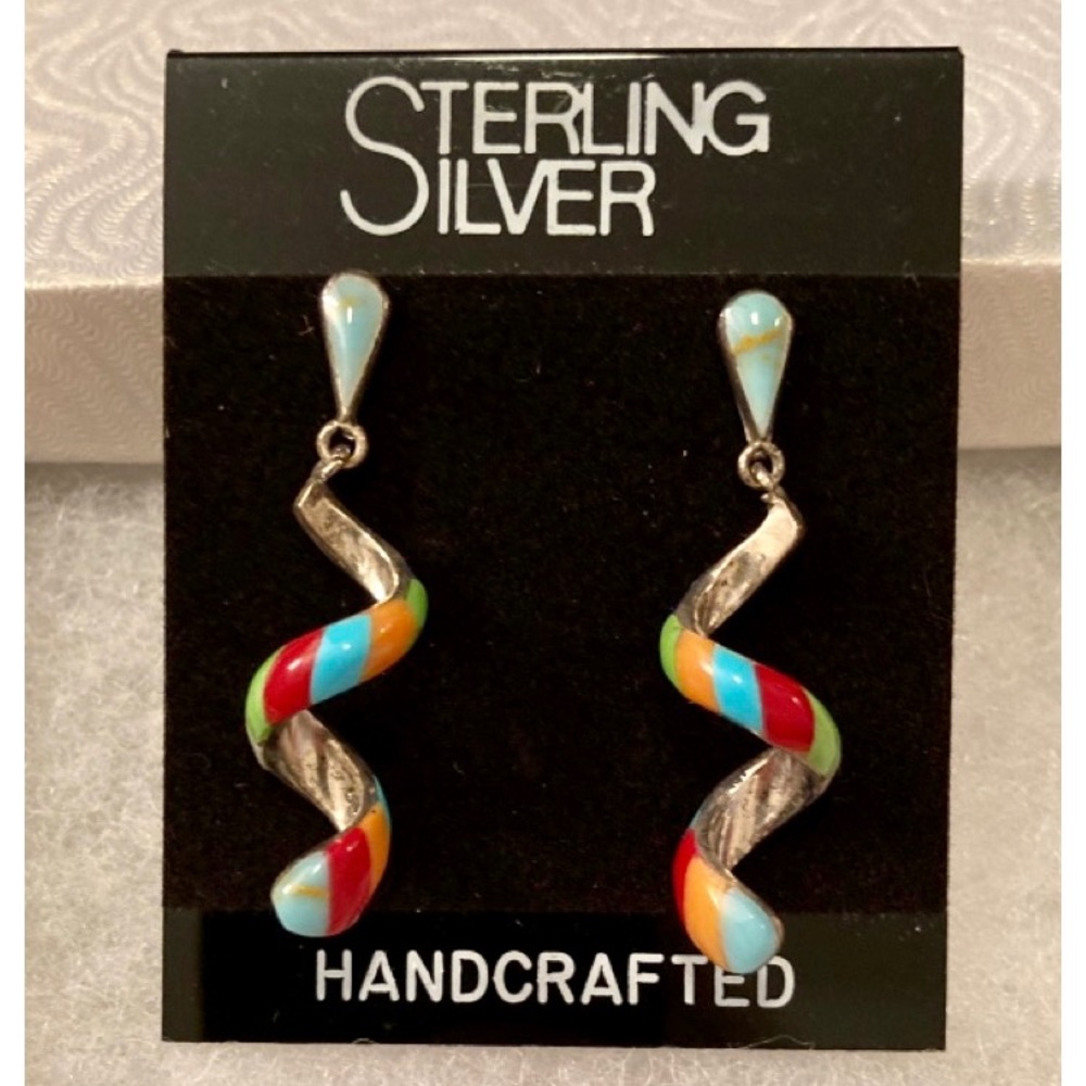 Sterling Silver Multi Color Southwest Earrings - New without tags